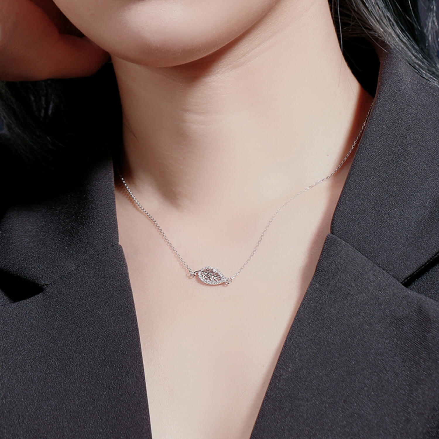 diamond leaf necklace amazon