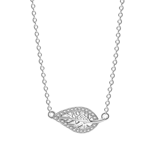 small diamond leaf necklace