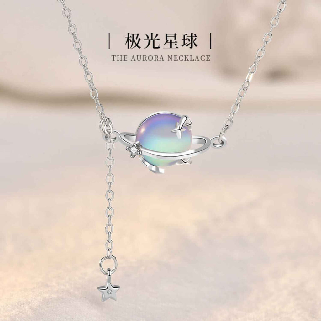 moonstone planet necklace