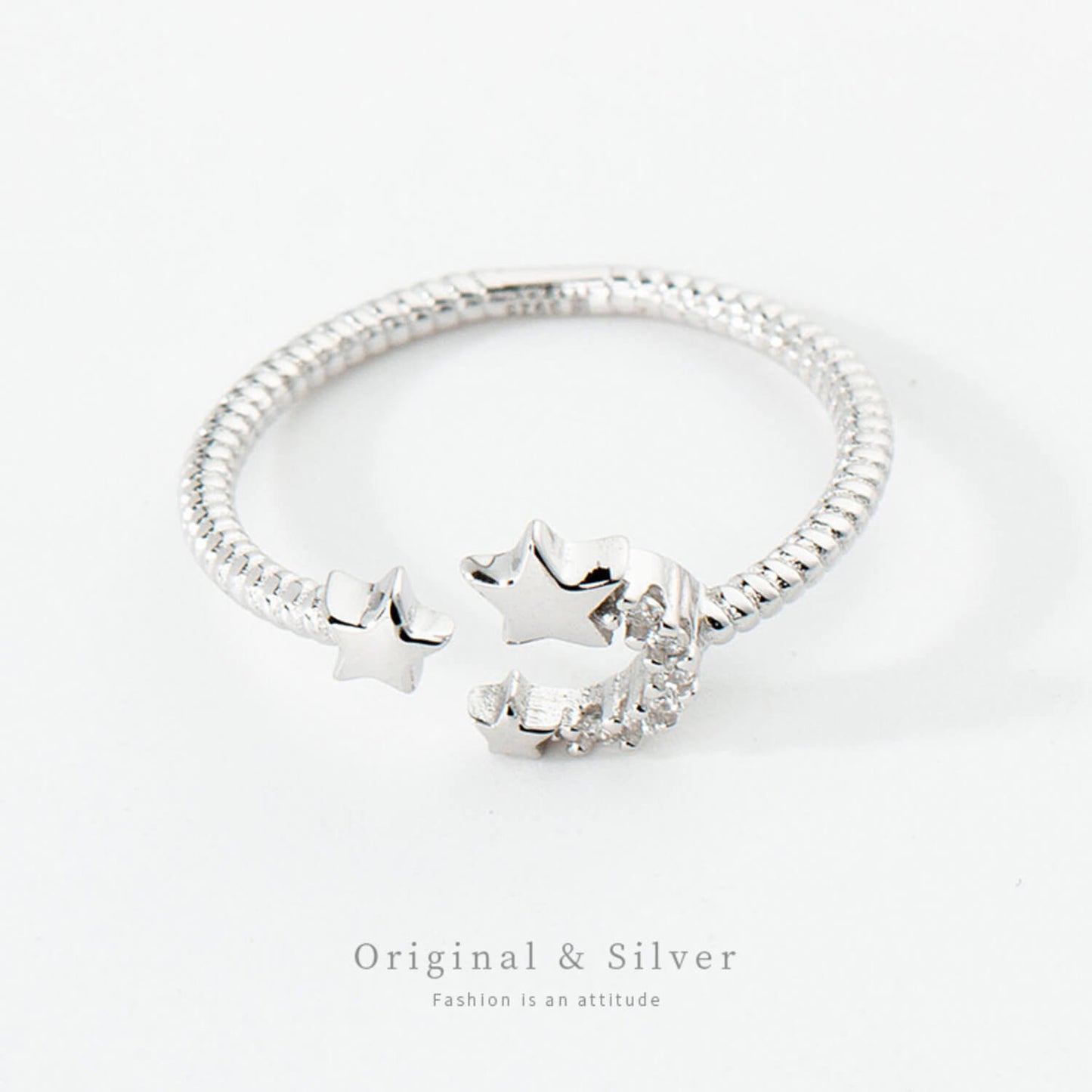 sterling silver crescent moon ring