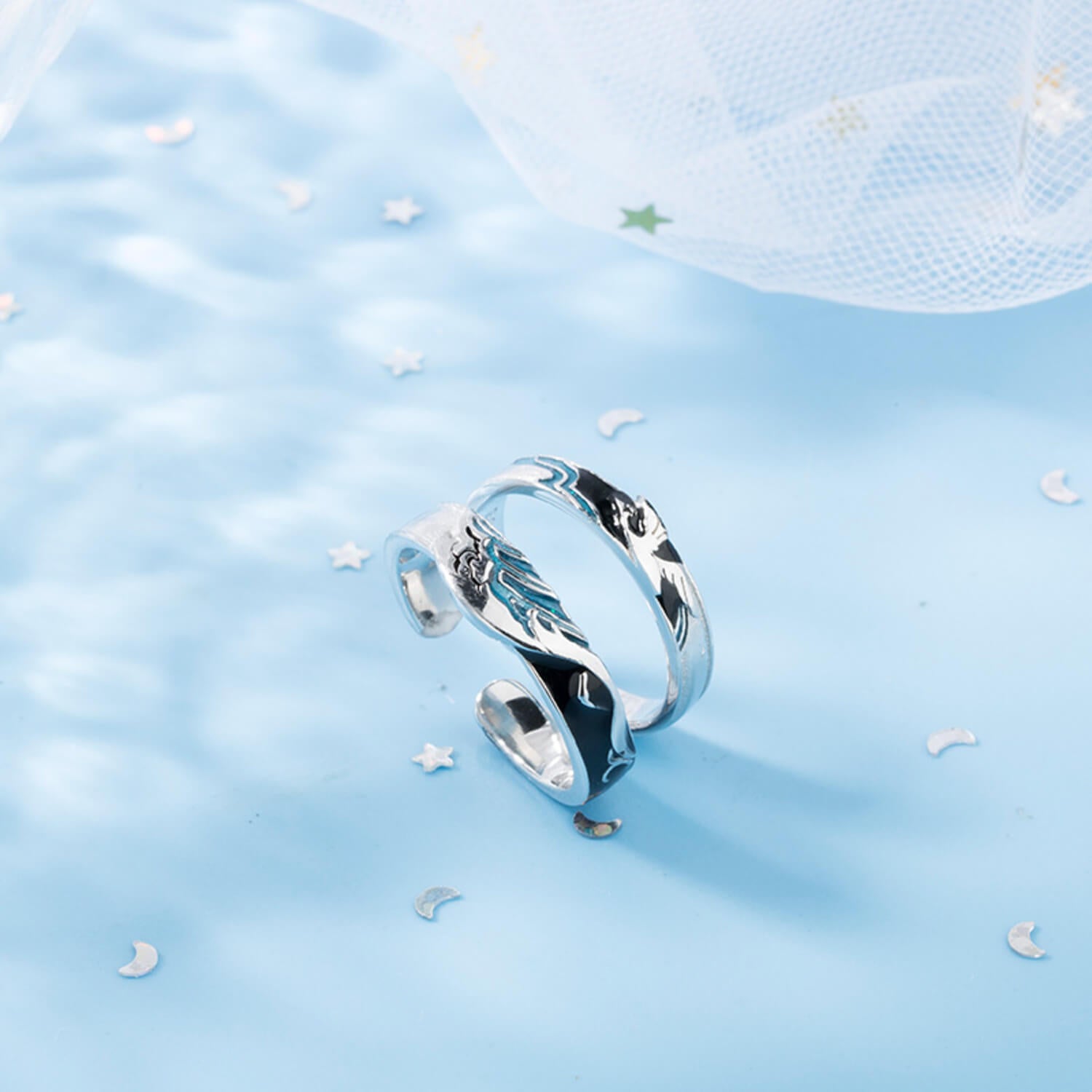 seawave couple ring  925 silver ring