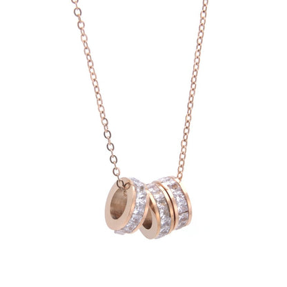 diamond interlocking circle necklace gold