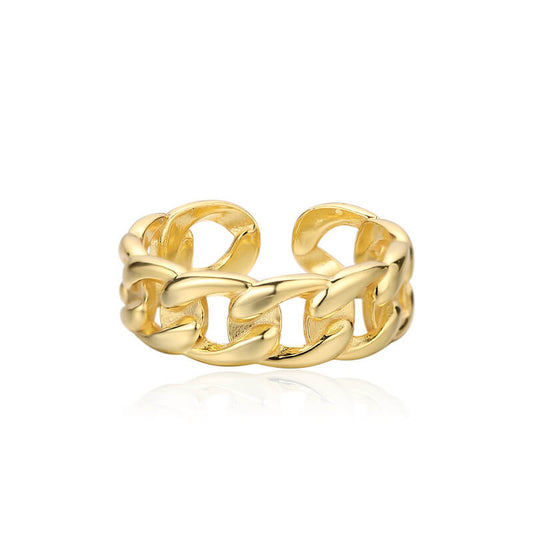 25 Sterling Silver Italian 4mm Cuban Link Band Ring  open rings for women