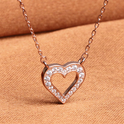 diamond heart necklace white gold