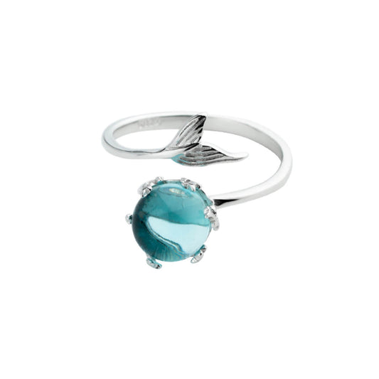 Blue Stone Mermaid Ring