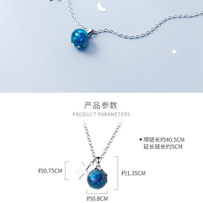 Dreamy Blue Sphere Necklace

