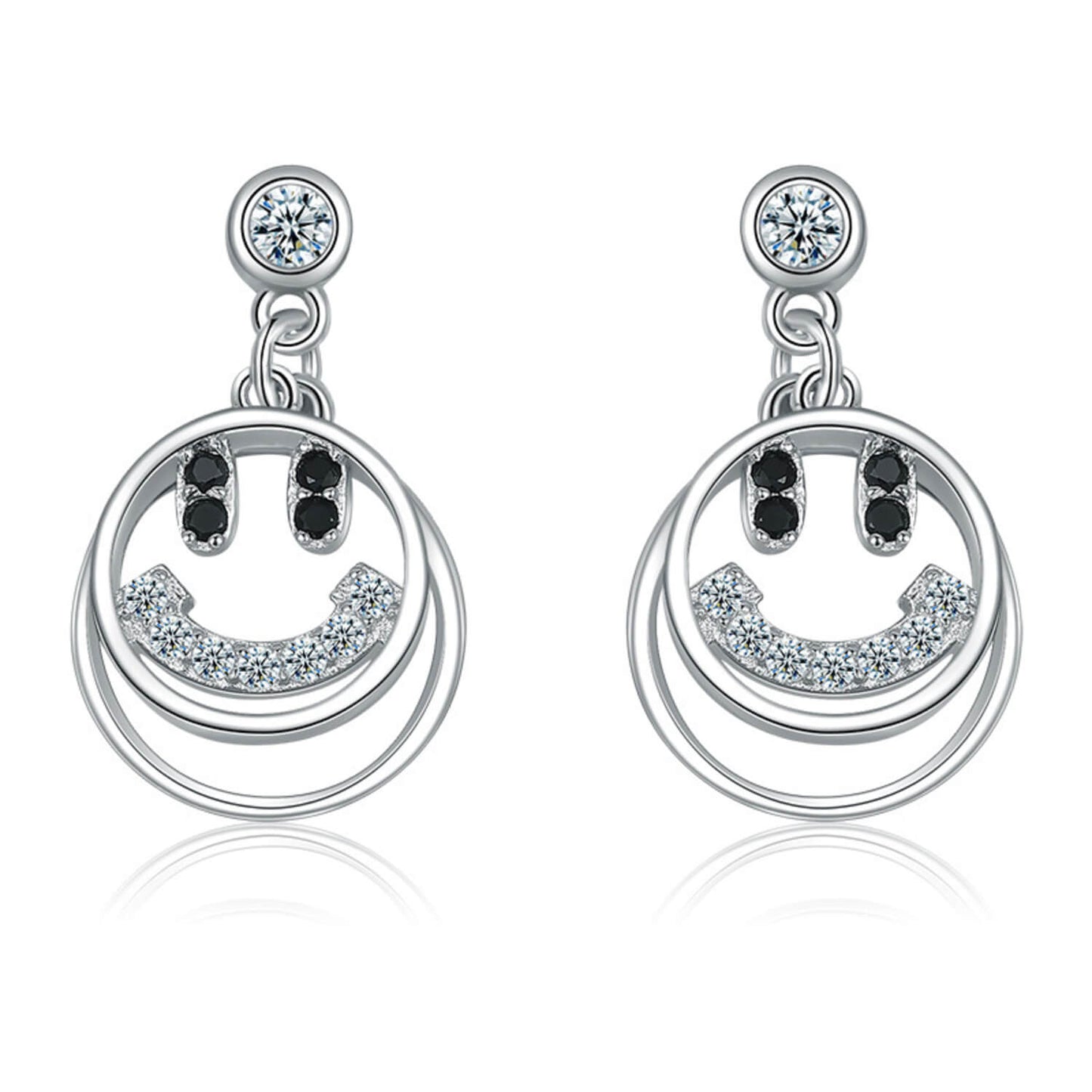 diamond smile earrings