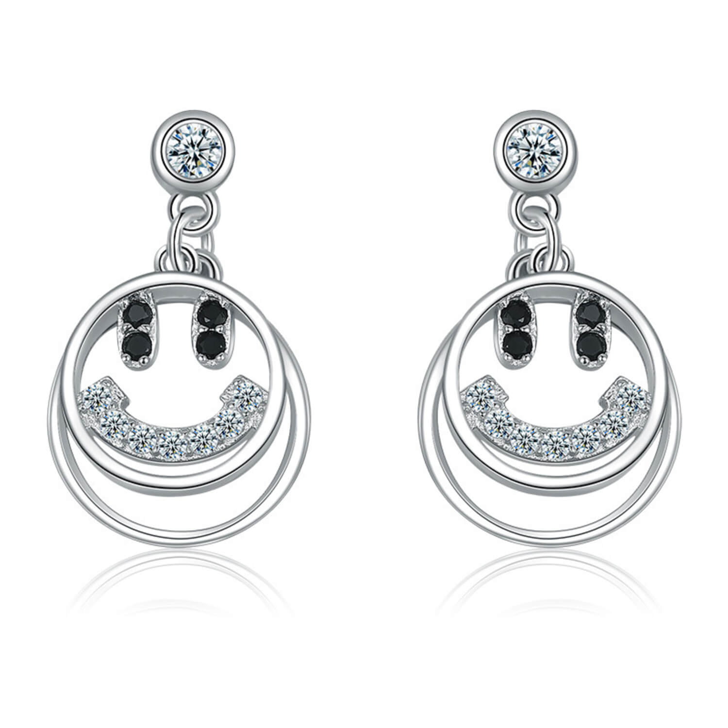 diamond smile earrings