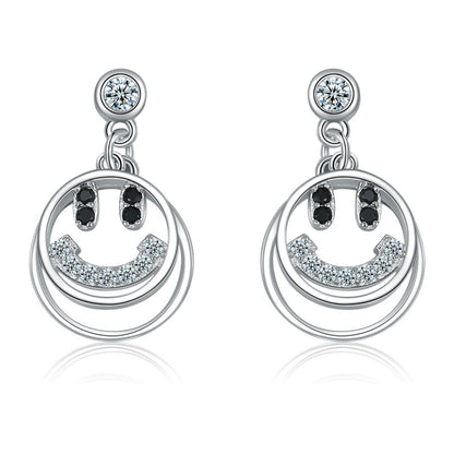 diamond smile earrings