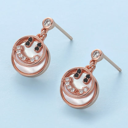 diamond smile earrings rose color