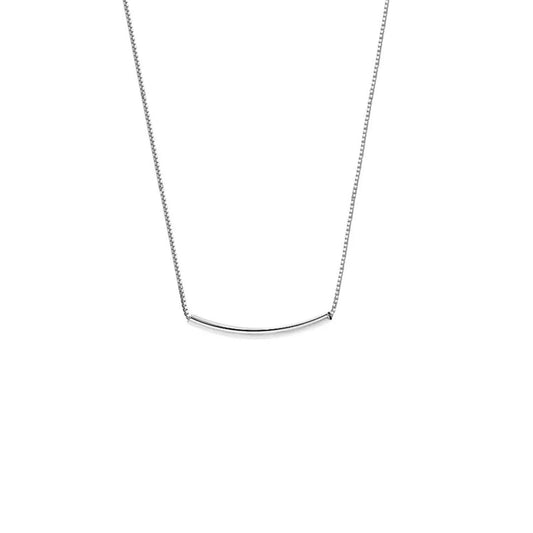 sterling silver curved bar necklace