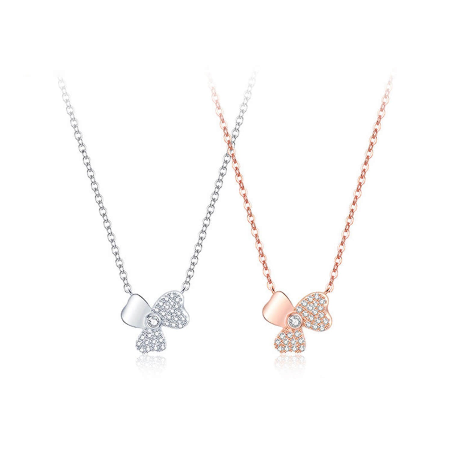 Silver Rose Gold Clover