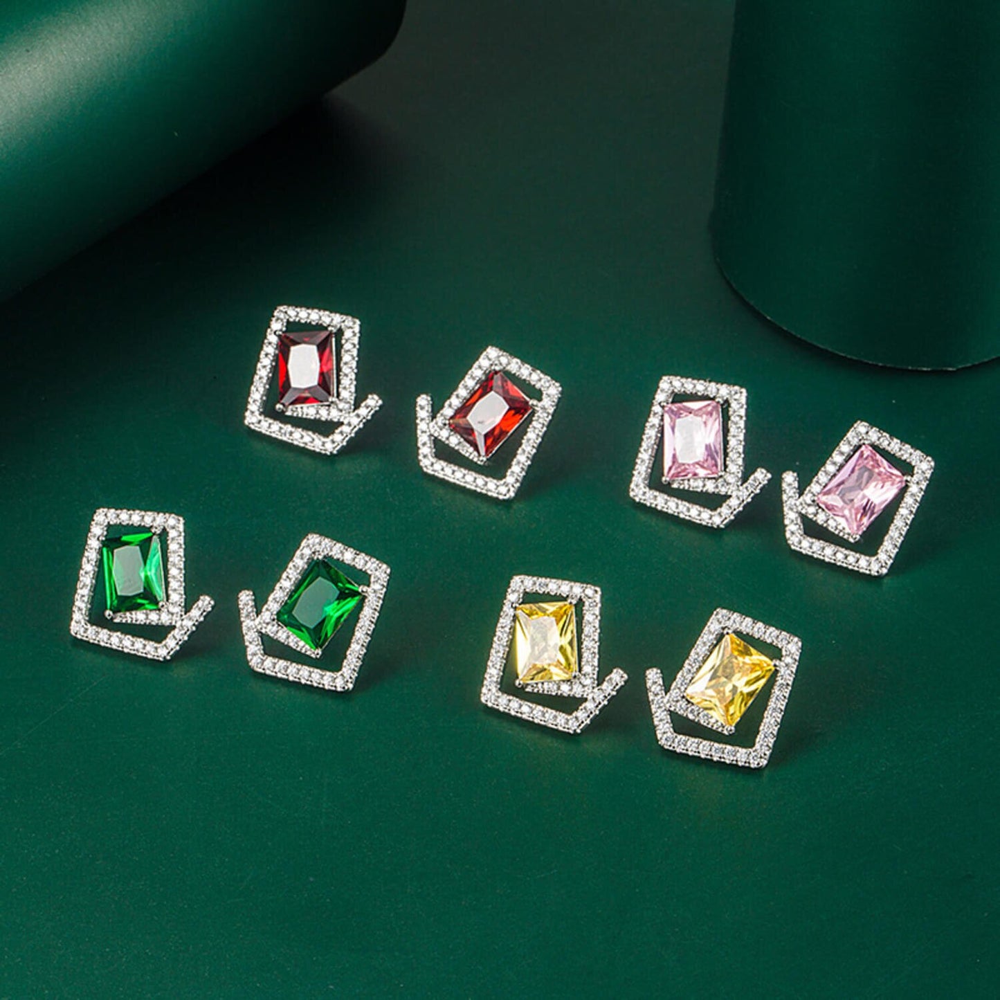 colorful diamond earring