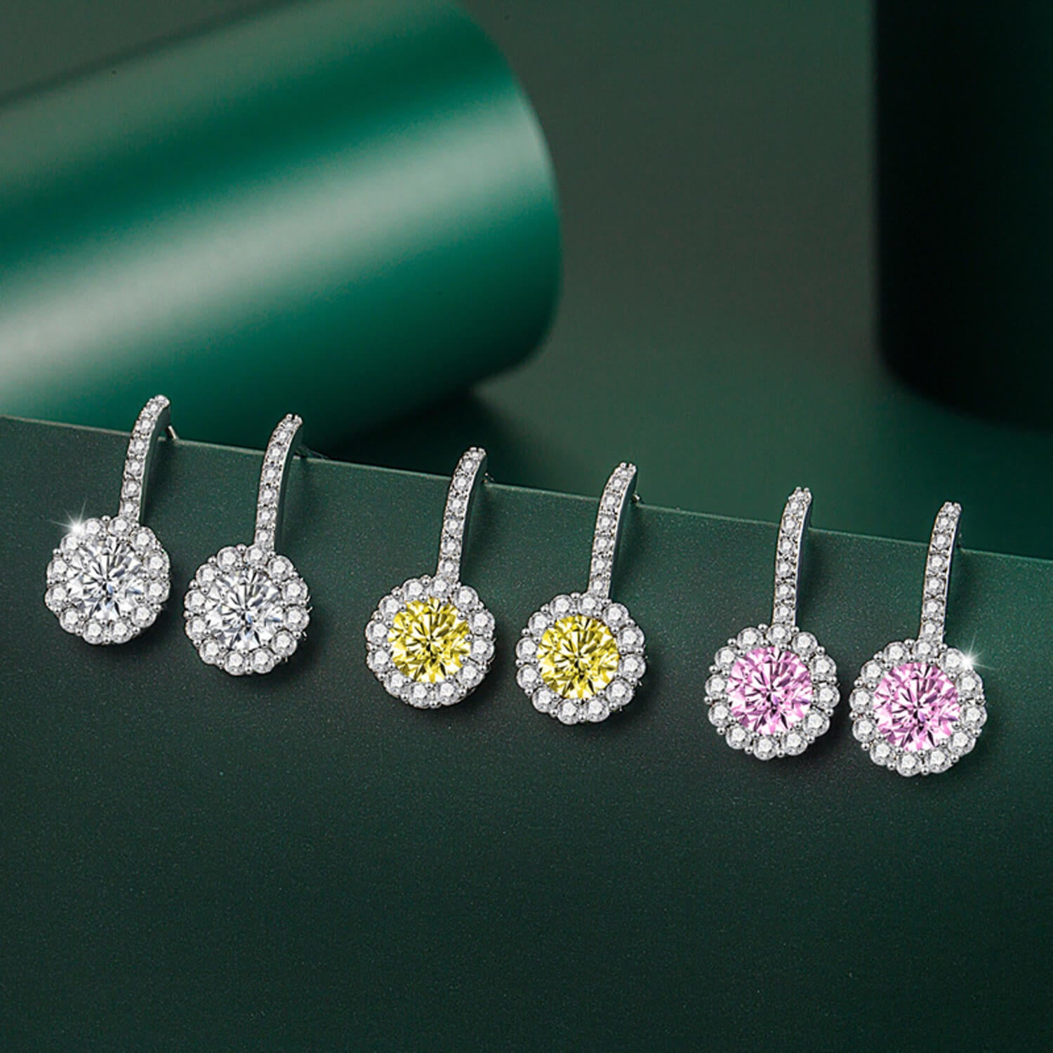 Elegant Round Halo Earrings