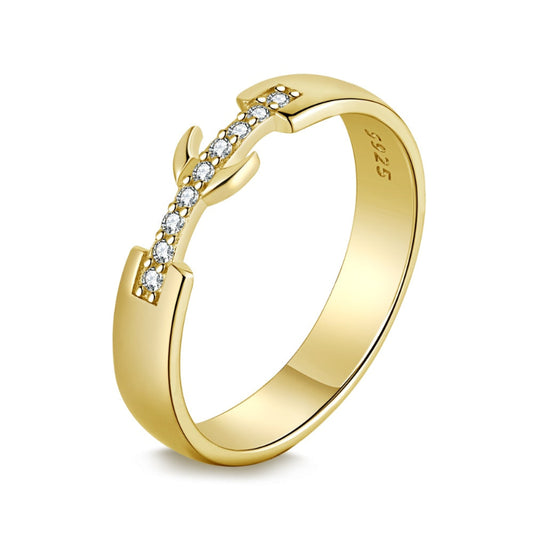 Diamond Crescent Moon Ring FOR MOMEN