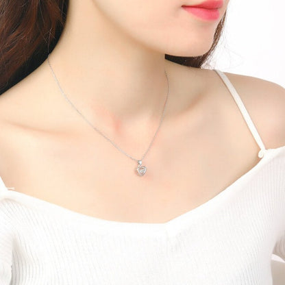 love heart necklace sterling silver