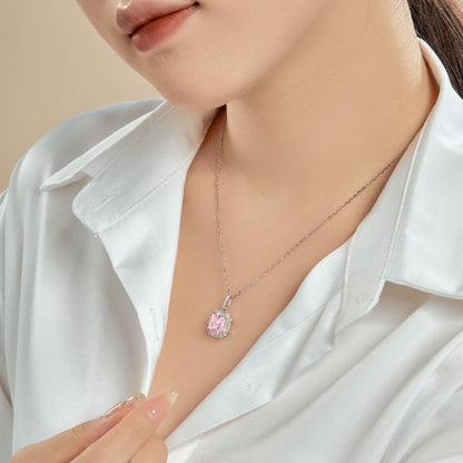 Diamond Simulant Halo Necklace

