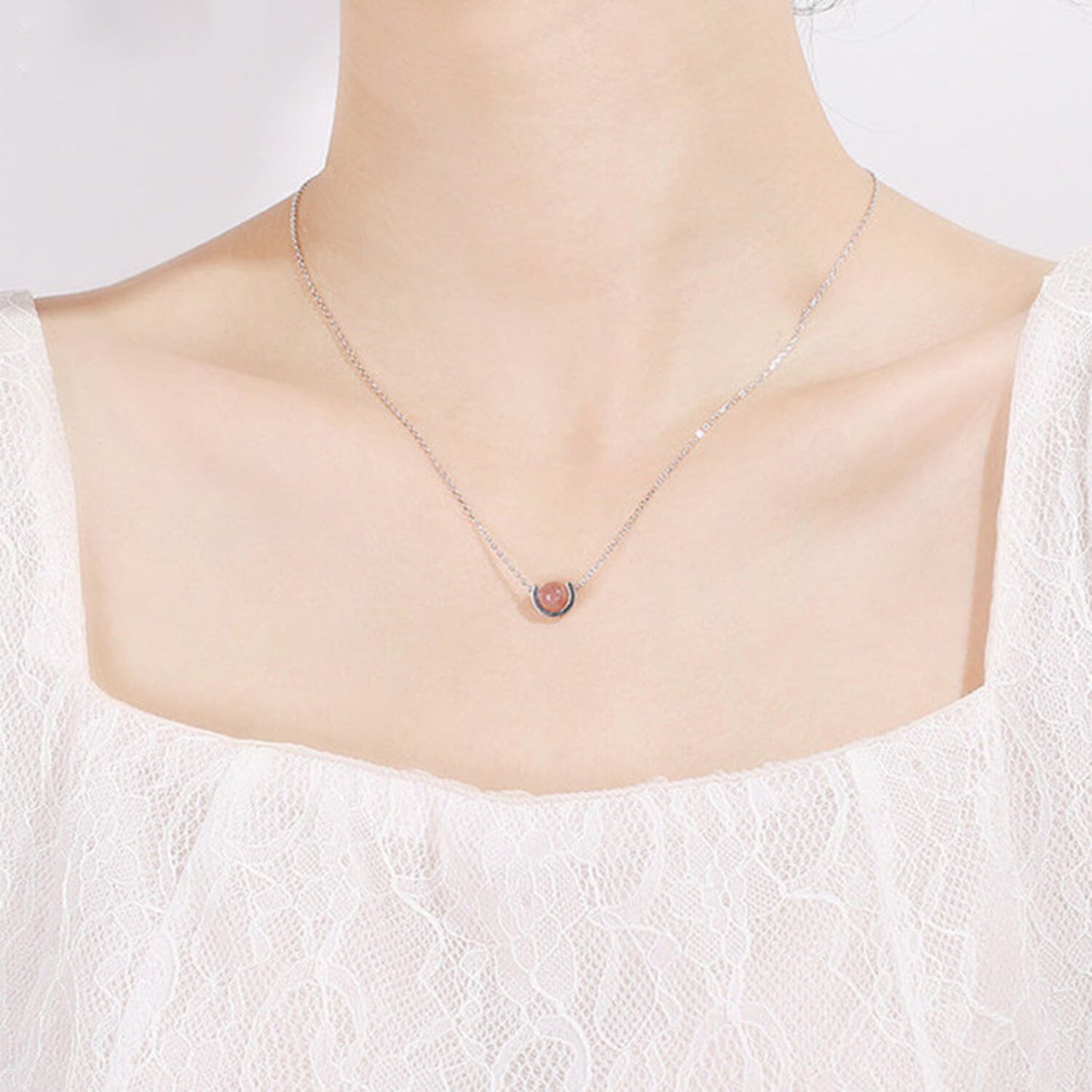 strawberry quartz cherry necklace us