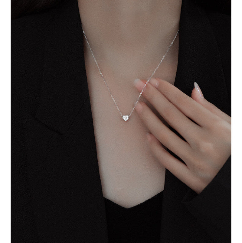 initial necklace with heart charm