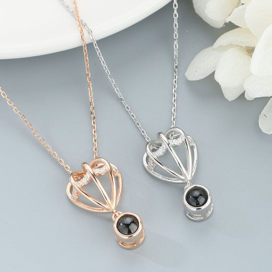 sterling necklace pendants parachute projection necklace