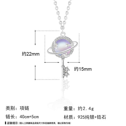 planet key pendant necklace SILVER