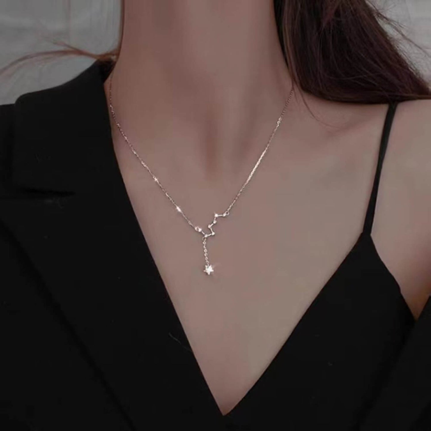 virgo star sign necklace silver