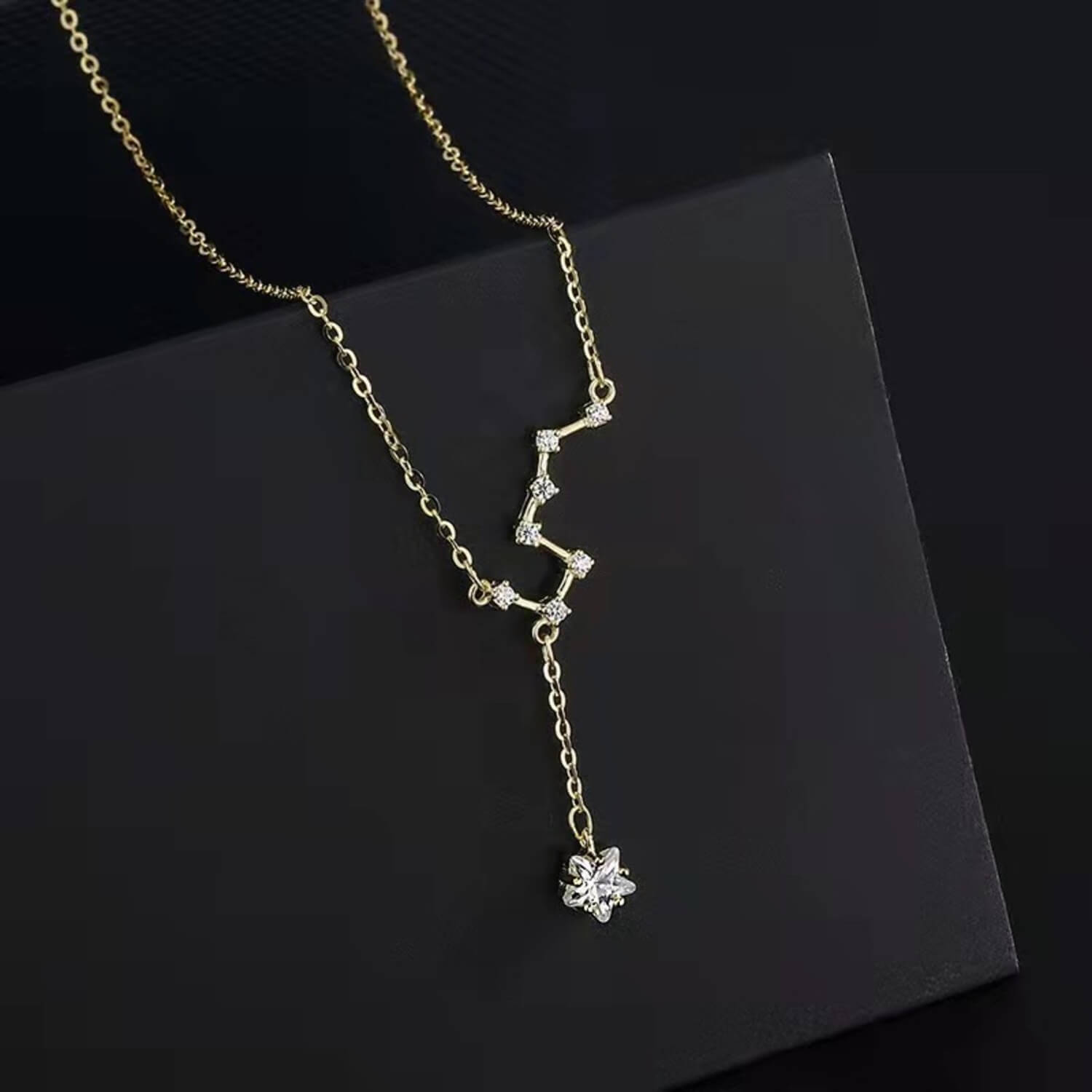diamond virgo star pendant necklace