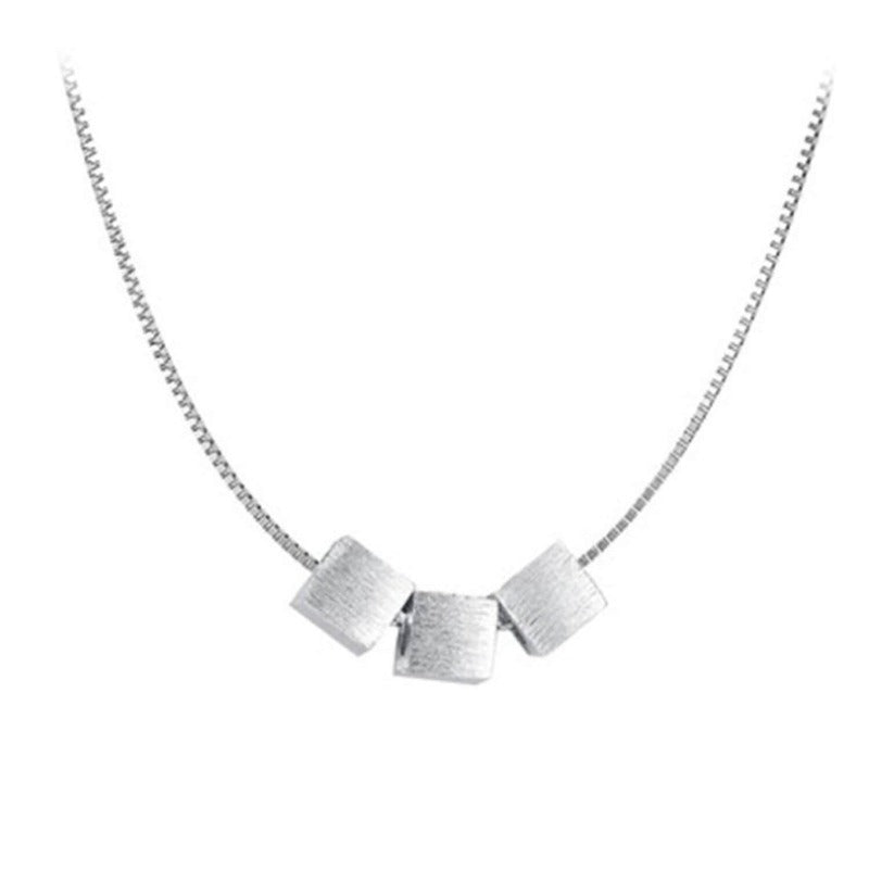 Silver Cube Necklace
