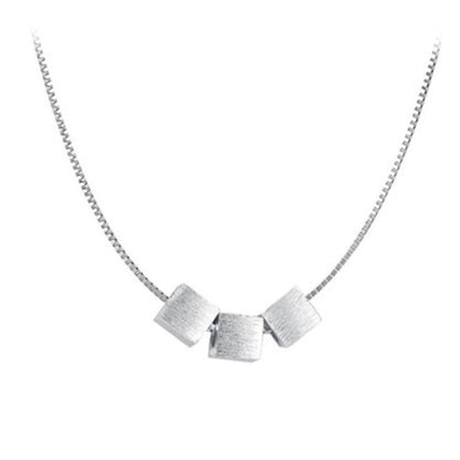Silver Cube Necklace