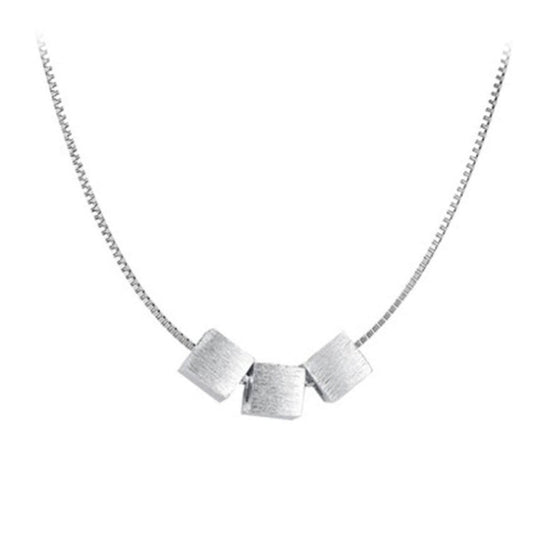 Silver Cube Necklace