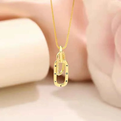 S925 Sterling Silver Interlocking Oval Pendant Necklace - JIMMY JEWELRY 01