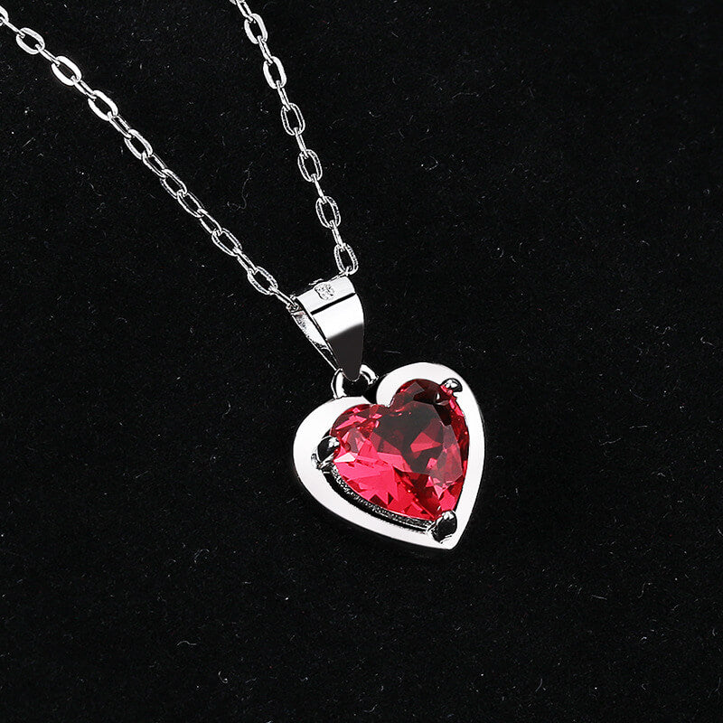 swarovski ruby heart necklace