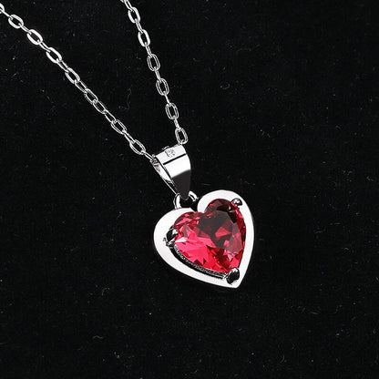 swarovski ruby heart necklace