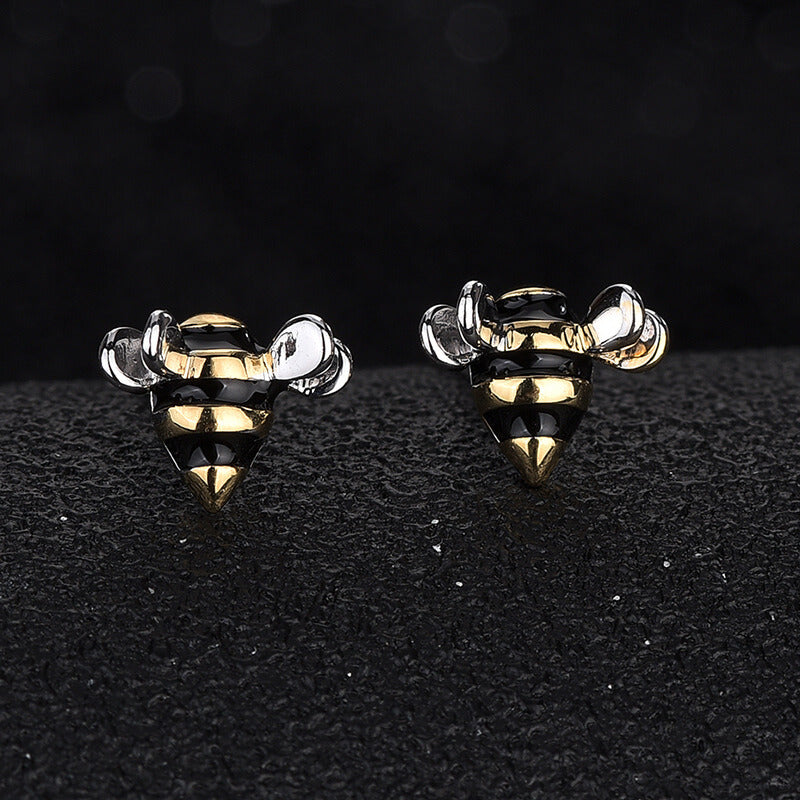 Silver Bee Earrings