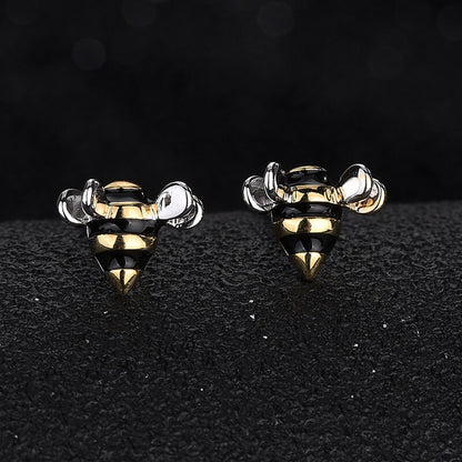 Silver Bee Earrings