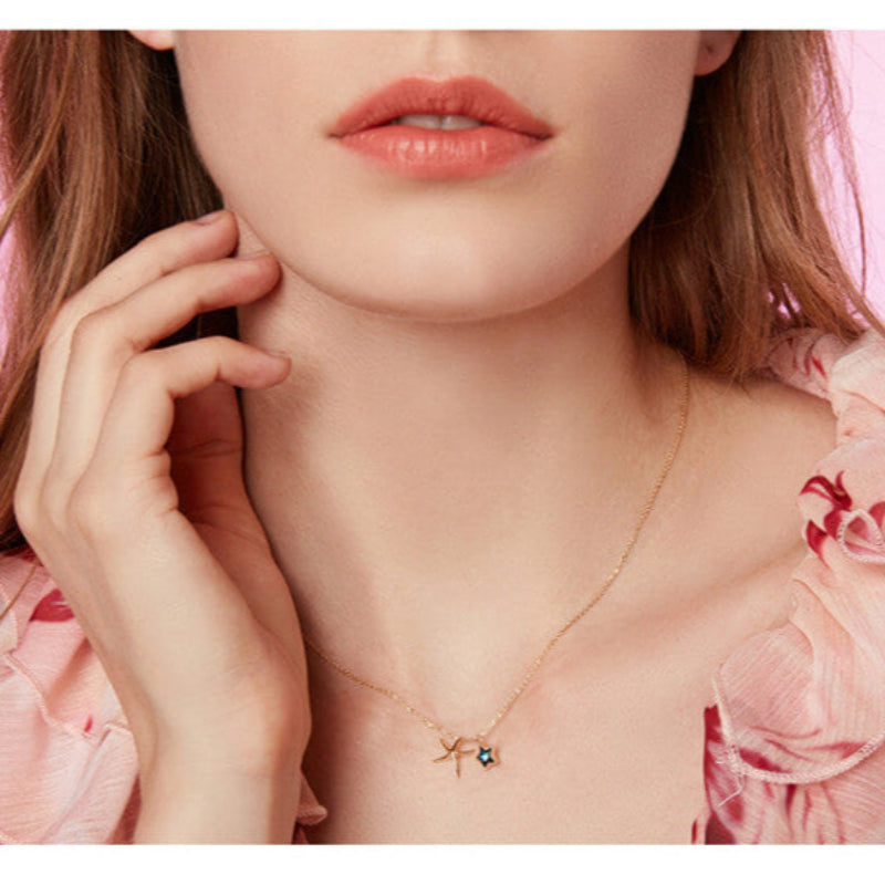 diamond starfish necklace