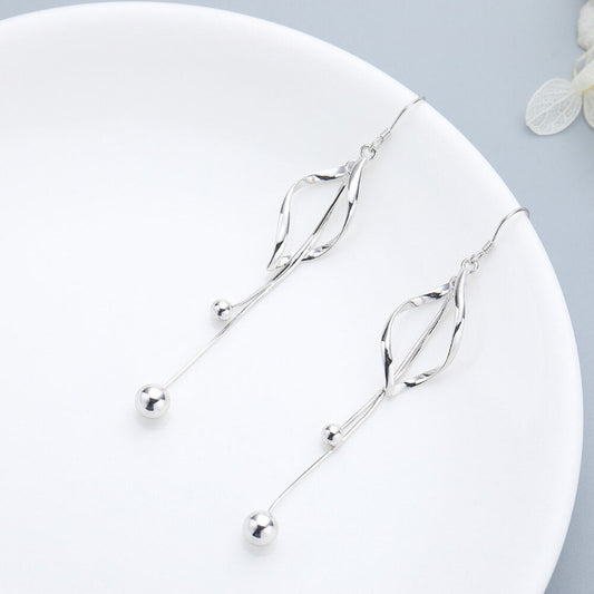 silver tassels earrings