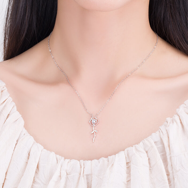 rose necklace.for women sterling silver