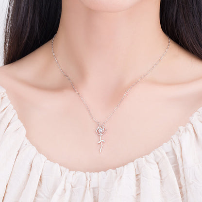 rose necklace.for women sterling silver