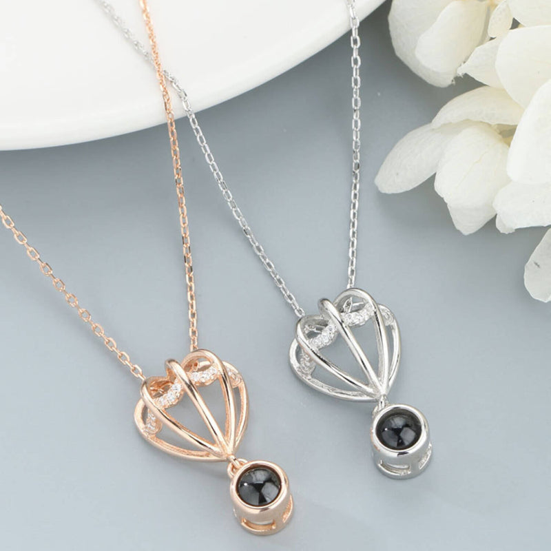 sterling silver necklace jparachute projection necklace