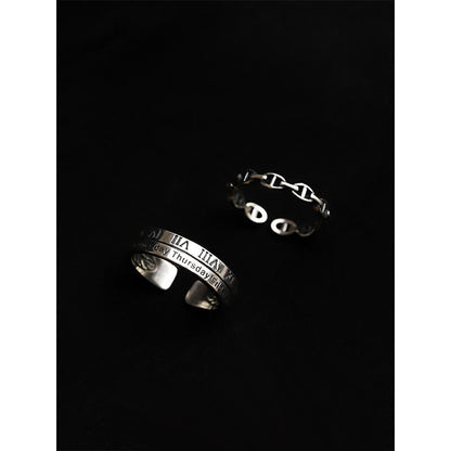 silver roman number rings