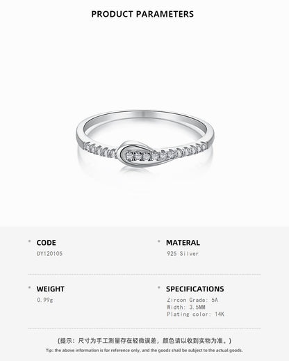 single row diamond ring using silver