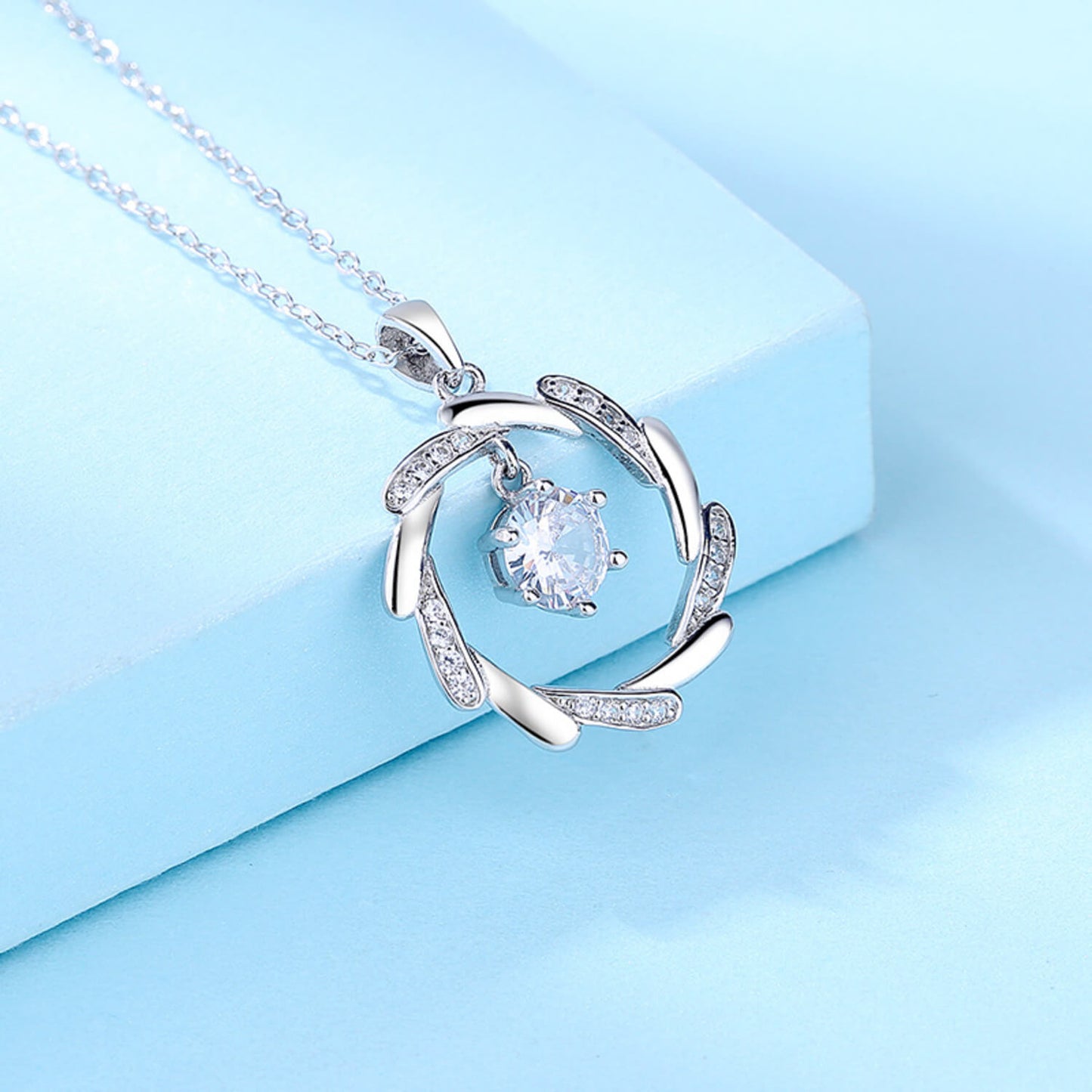 moissanite silver necklace