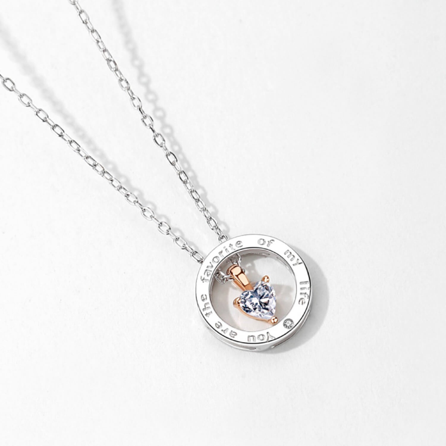 flipped couple diamond pendant silver