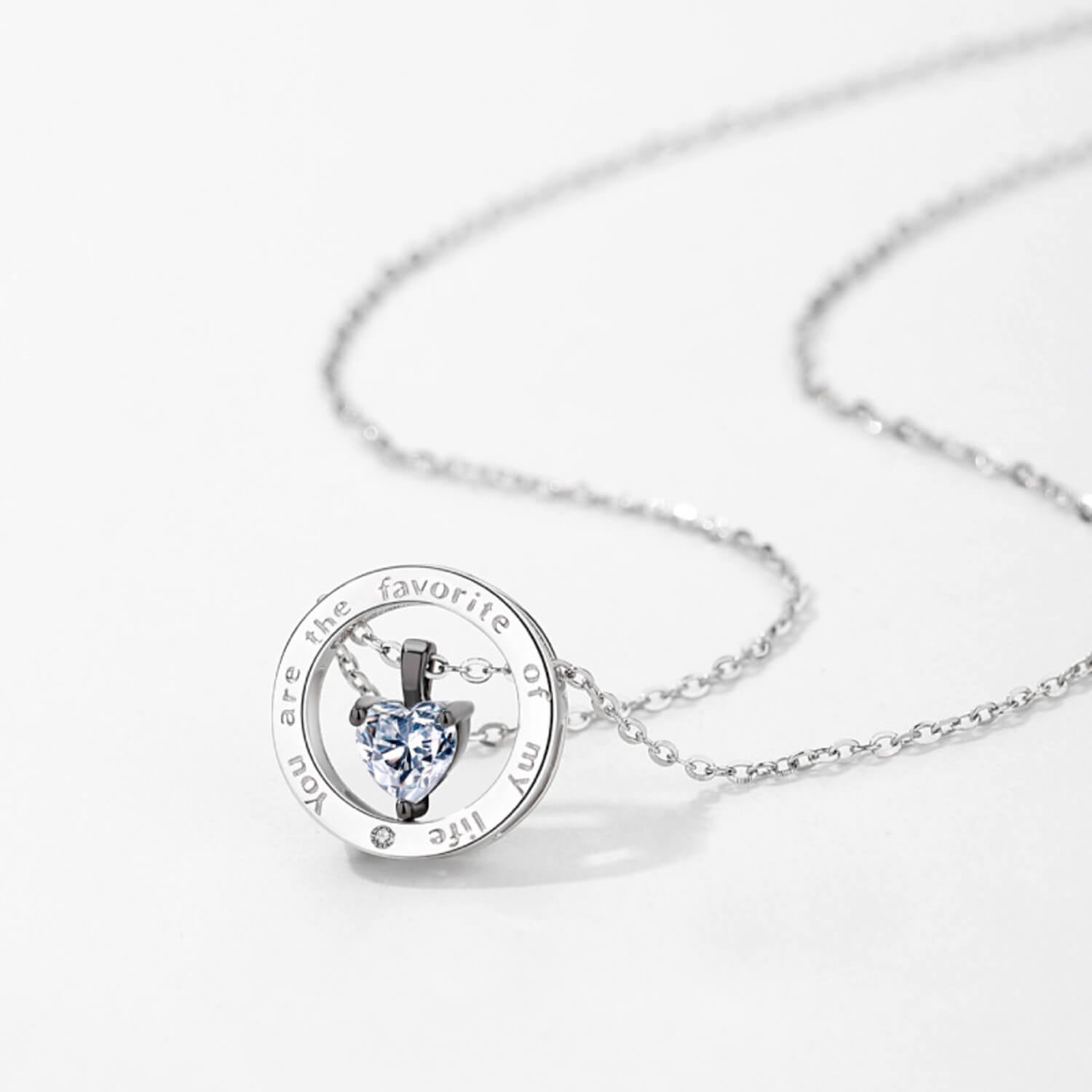 flipped couple diamond necklace