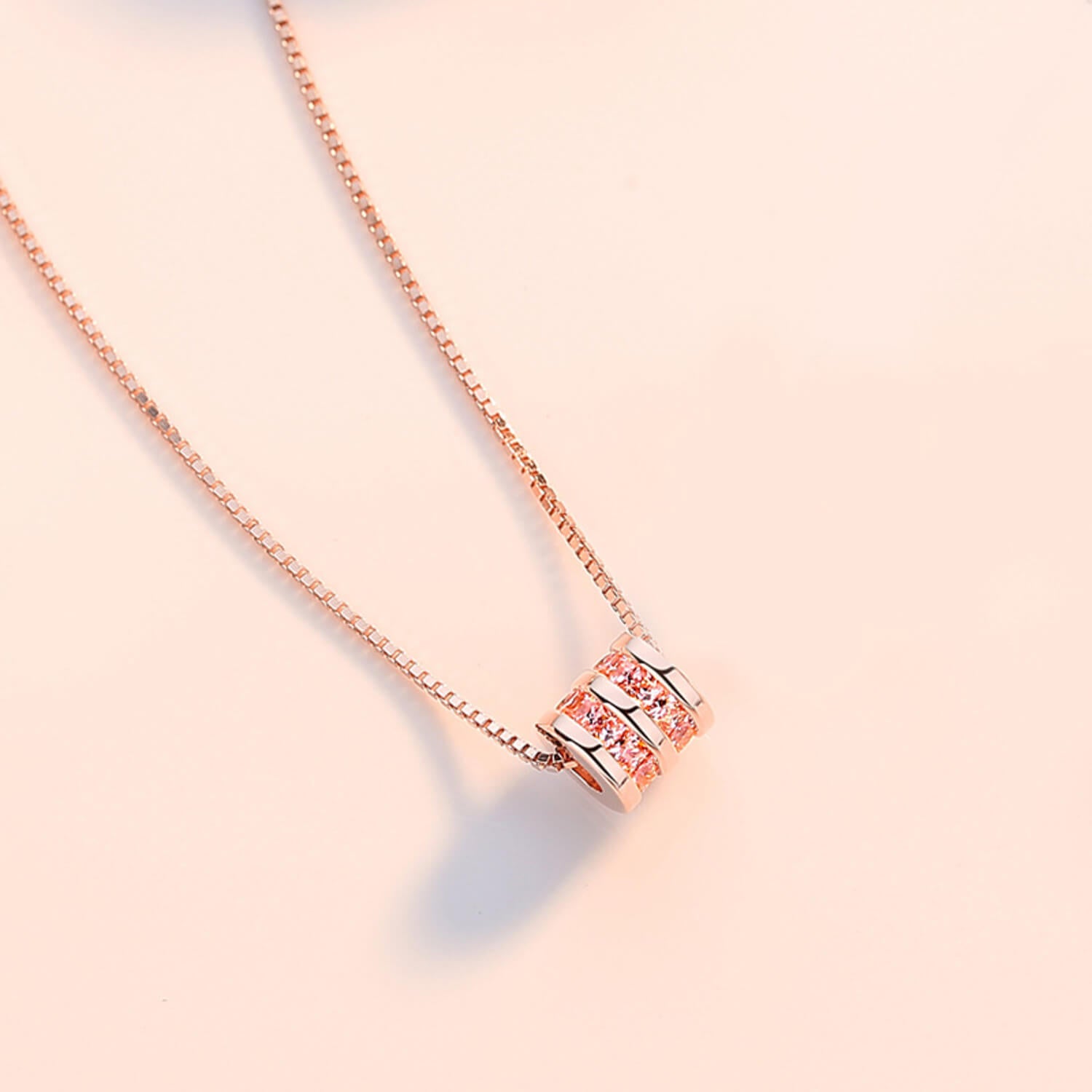 diamond cylinder necklace