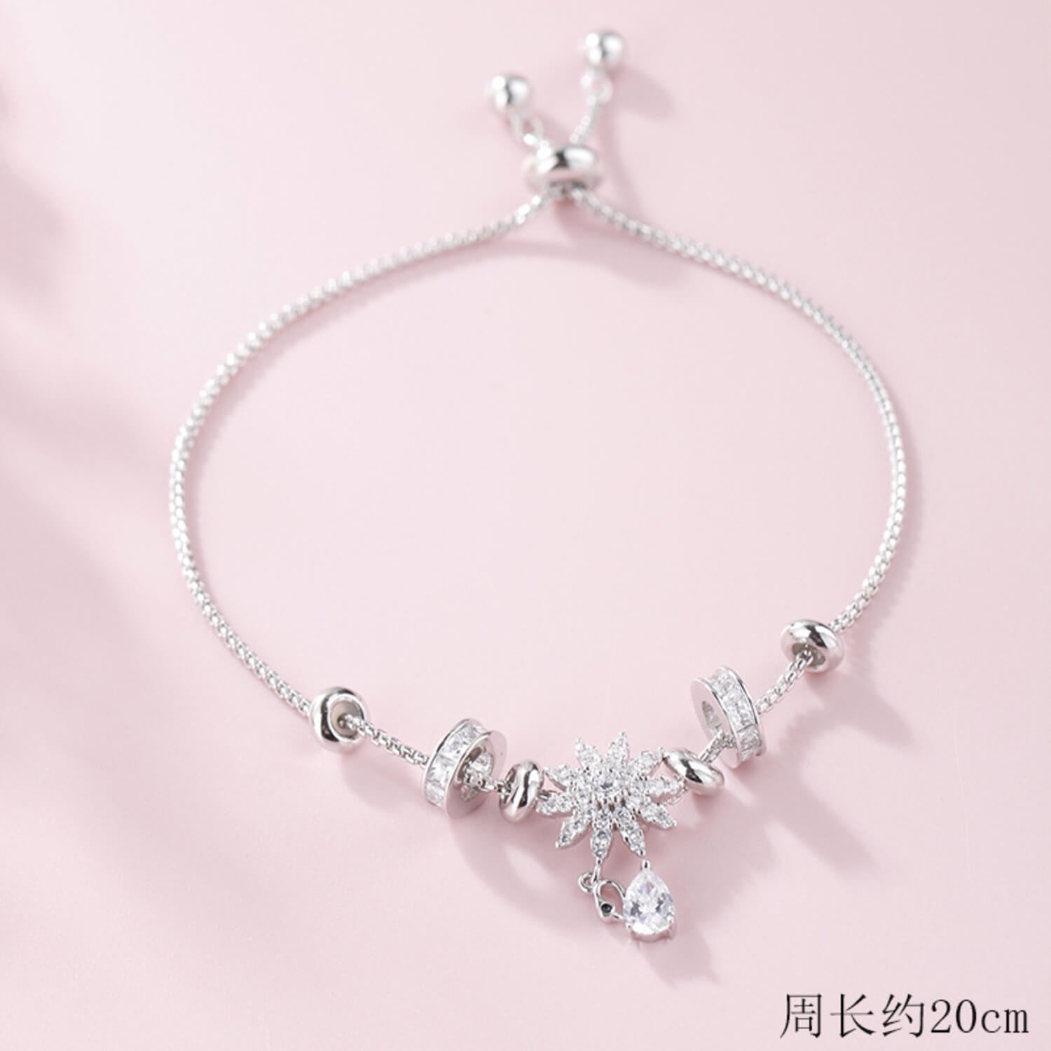 diamond flower bracelet chains
