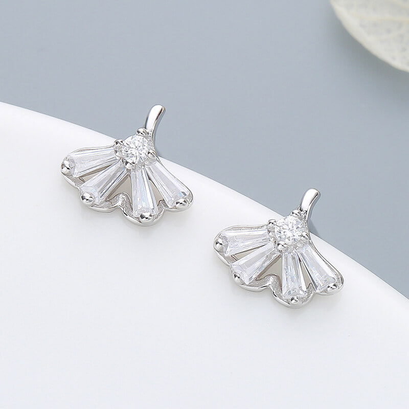sterling silver diamond earrings
