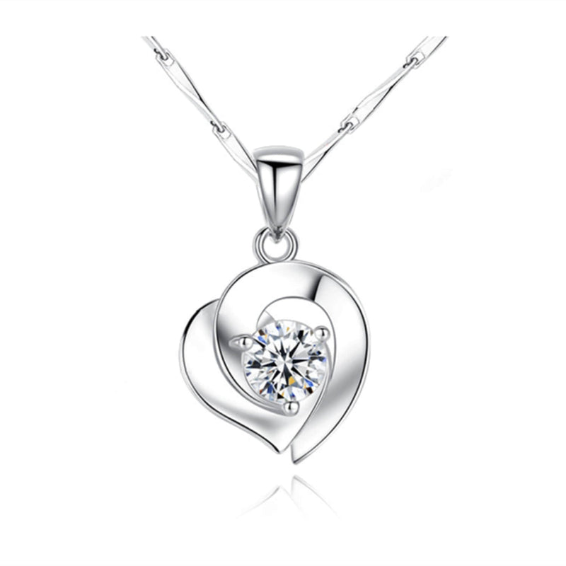 white gold diamond heart necklace
