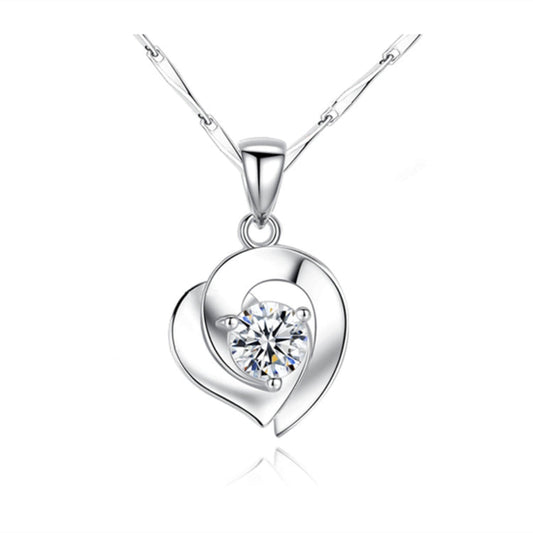 white gold diamond heart necklace